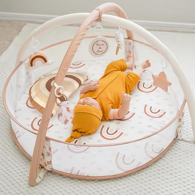 Mallify 6-in-1 XL Large Baby Gym & Ball Pit, Play Mat & Play Gym, Combination Baby Activity Gym with Milestone Cards for Sensory Exploration and Motor Skill Development, Balls are not Included