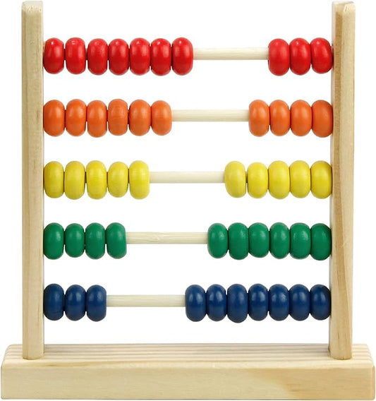 Sealive Wooden Abacus for Kids Math - 50 Beads Counting Toy, Multi-Color Counters for Kids 3-5, Counting Toys for Preschool Learning & Development, Develops Coordination, Motor Skills