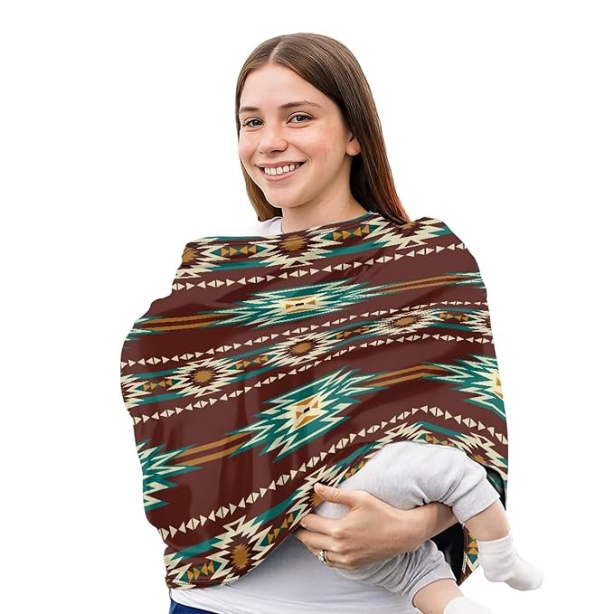 Tribal Southwest Aztec Print Car Seat Covers Baby Multi-use Car Seat Canopy Carrier Cover, Breathable Breastfeeding Cover Baby Stuff Boys & Girls, All-in-1