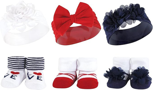 Hudson Baby Girl's Headband and Socks Giftset