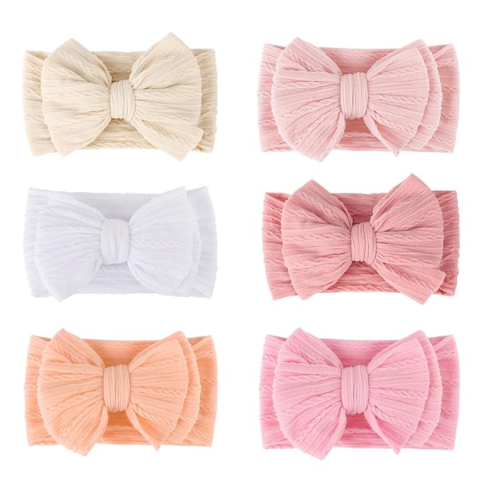 AQOKKA Baby Bows Headbands Nylon Baby Girl Headbands Soft Handmade Hairbands Toddler Hair Accessories for Girls Baby Newborn Infant Kids