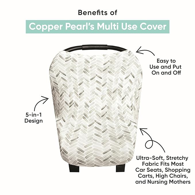 Jo Copper Pearl Multi-Use Cover: Car Seat, Nursing & Stroller Cover - Stretchy Fabric, All-Season, Stylish Designs, Easy Mom Access