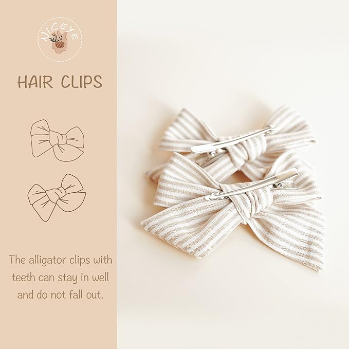 Niceye 24 PACK Baby Girl Hair Clips Set, Hair Bows Barrettes Handmade Accessories Alligator Clip for Babies Infant Toddlers Kids in Pairs