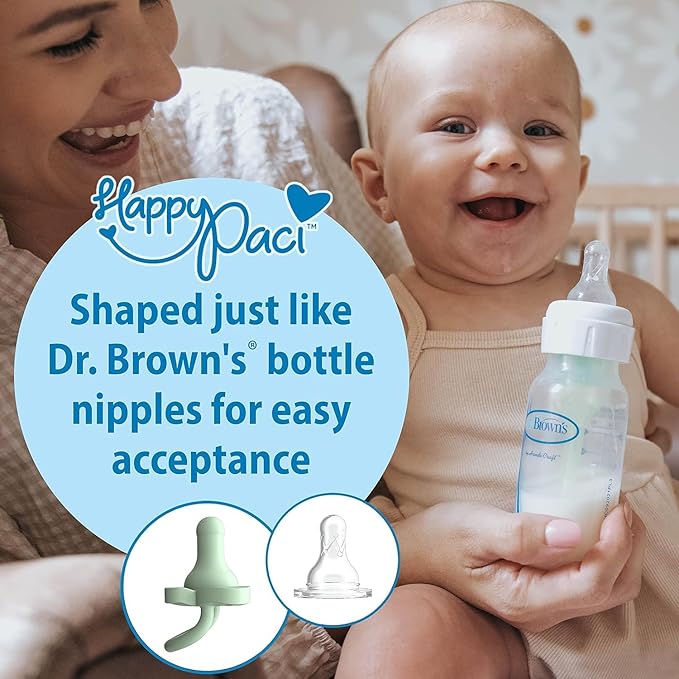 Dr. Brown's Bottle Wipes 40 Count, HappyPaci Silicone Pacifier 0-6m 3 Count 3 Pack