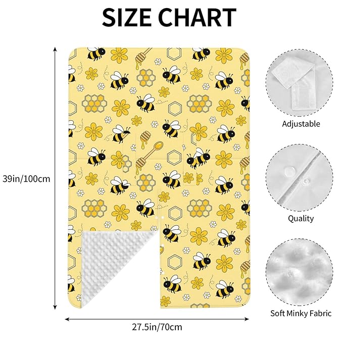 Bee Baby Car Seat Canopy Cover Multi Use Nursing Cover for Mom Nursing Covers Newborn Bee Shower Gift