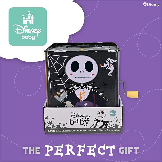Kids Preferred Disney Baby The Nightmare Before Christmas Jack Skellington Classic Jack-in-The-Box Musical Toys for Babies and Toddlers