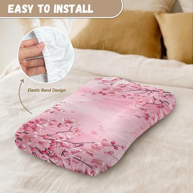 Peach Blossom Infant Lounger Cover Snuggle Me Pillow for Baby Lounger Sleeping for Newborn Pink Crib Mattress Sheets