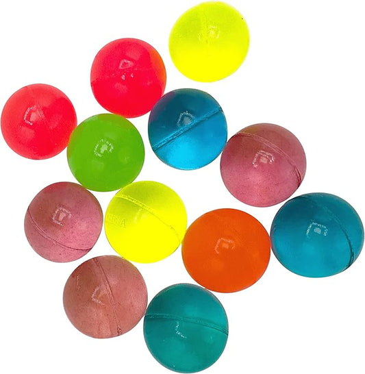 by M&M 2076 Pk12 Rainbow Party Bouncers - Assorted Brightly Colored Rubber Balls, Classic Bird Foot Toys, Bouncing Fun, Easy for Pets to Play with, Great for All Species of Birds