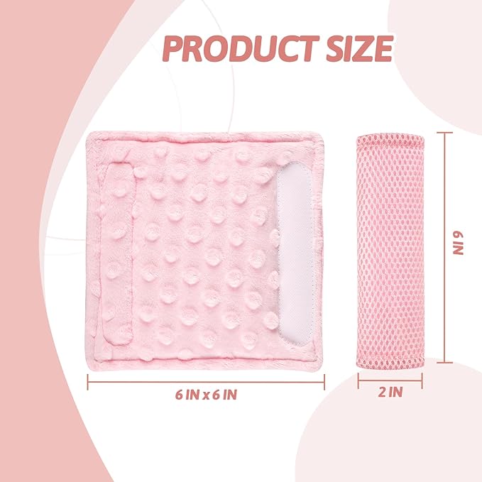 2-in-1 Baby Car Seat Cushion & Car Seat Strap Pads, Infant Car Seat Head Support & Strap Shoulder Covers, Car Seat Insert & Belt Covers for Newborn, Pink