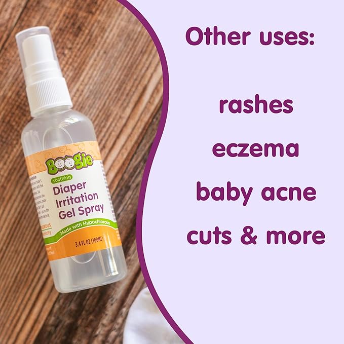 Boogie Hypochlorous Acid Diaper Irritation Gel Spray - 3.4 oz - Baby Essentials for Diaper Rash, Soothing Cleansing Spray