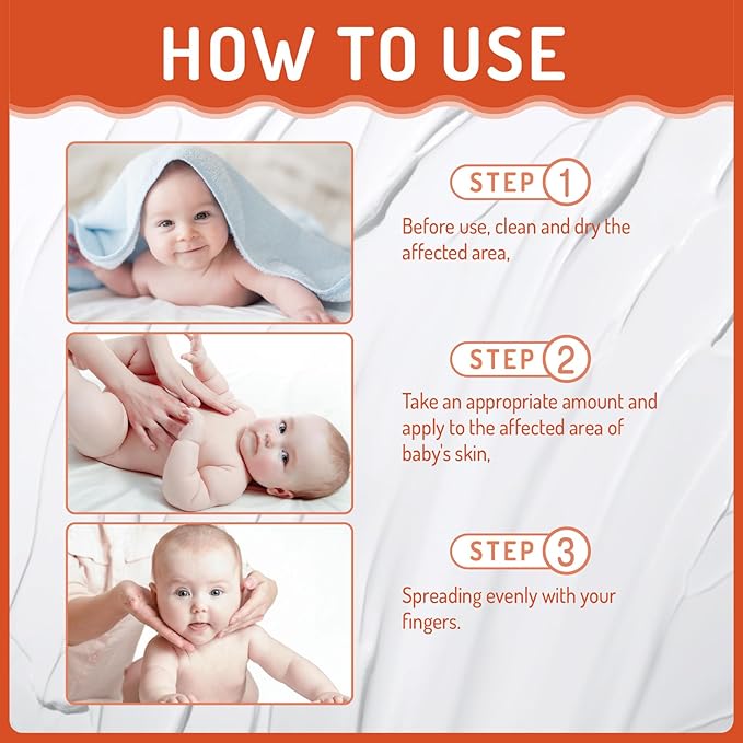 Baby Eczema Cream for Kids, Eczema Therapy & Relief Body Lotion - Nourishing Skin Protectant, Soothes Dry Irritated Skin, Hypoallergenic & Steroid-Free, 100ml/3.38oz