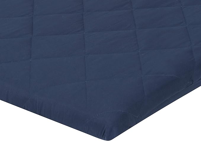 Dark Navy Blue Pack n Play Quilted Mattress Sheet Ultra-Soft, Comfortable Portable Crib Mattress Sheet for Baby Boys; Playpen or Mini Crib Fitted Sheet with Quilted Top