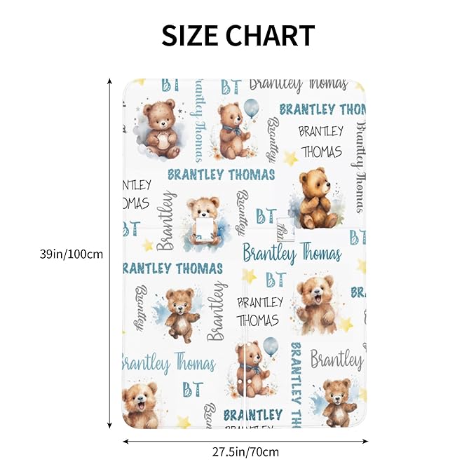 Personalized Baby Car Seat Cover Winter Custom Minky Carseat Cover Boy Girls with Name Bear Carseat Canopy Customized Car Seat Canopy Infant Carrier Covers Nursing Cover Toddler Blanket