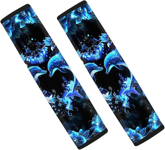 Oceans Dolphin Seat Belt Cover Seatbelt Shoulder Pad Seat Belt Cover Pad for Kids 2 Pack Seatbelt Pads Protector Auto Seat Belt Cushion Pads Car Interior Accessories