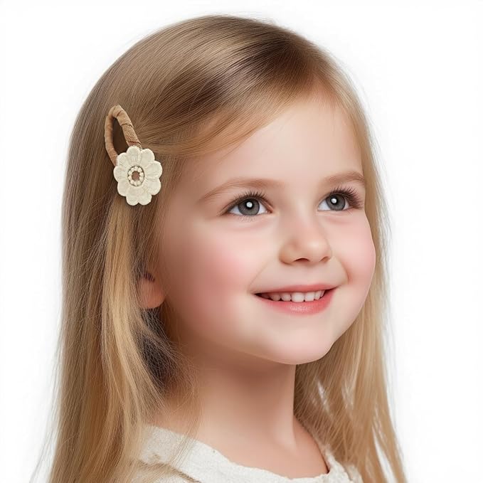 Baby Hair Clips Set - 3 Snap Barrettes & 2 Duckbill Toddler Hair Clips, Soft Rounded Tips & Fabric Cover, Safe Gentle Non-Slip Hair Accessories(5 Pcs)