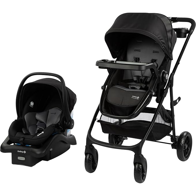 Safety 1st Grow and Go Flex 8-in-1 Car Seat Stroller Combo, Baby Stroller Travel Systems for Infants 4-30 lbs, Stroller and Carseat Combo Set, Night Rider