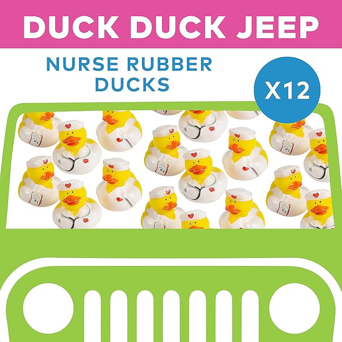 Fun Express Nurse Rubber Ducks in Bulk 12 Pack - Mini Rubber Duckies for Women | Medical Assistant Gifts & Pharmacy Technician | Nurse Week Gifts Bulk for Nursing Student Graduation