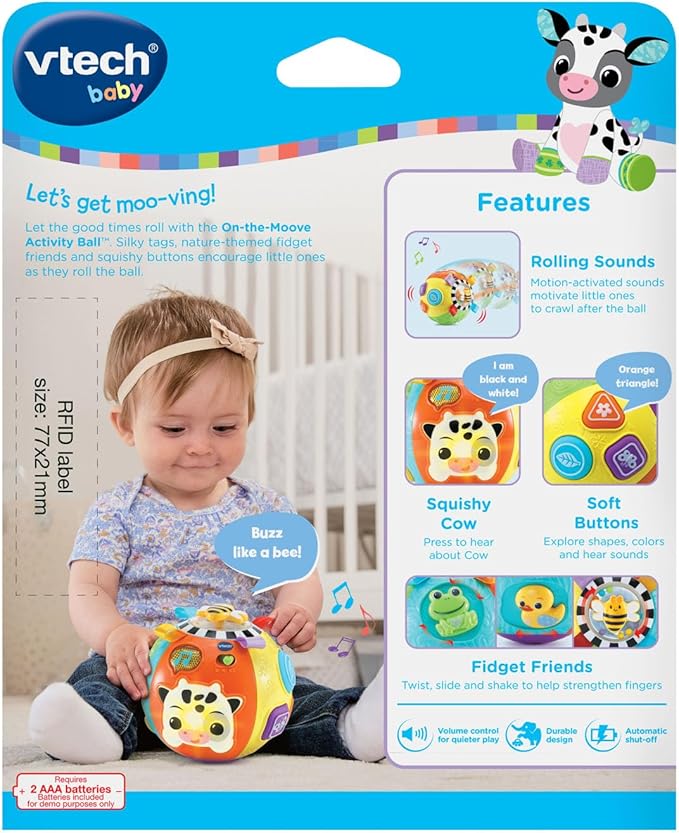 VTech Baby On-the-Moove Activity Ball with Textures, Orange