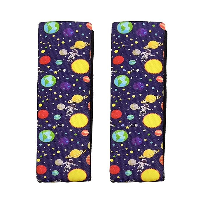 Baby Seat Belt Strap Cover, 2 Pcs Kids Car Seat Belt Cushions Pads, Shoulder Strap Protectors for Girls Boys (Space 4A)