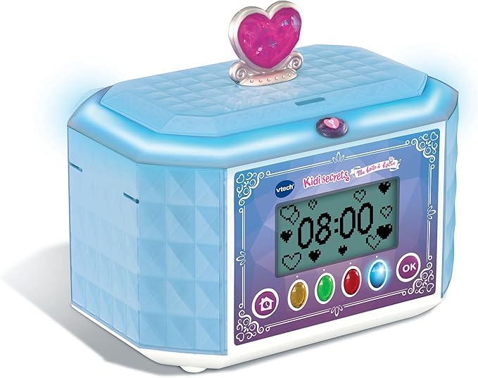 VTech - KidiSecrets Ma Blue 8-in-1 Jewellery Box with Code, Speaker, 9 Games, Electronic Toys, Sounds and Lights, Gift for Children from 4 Years to 10 Years - Contents on