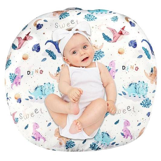 Newborn Lounger Cover, Cute Dinosaur Removable Cover Ultra Soft Comfortable Lounger Slipcover Removable Cover for Infant Lounger Pillow (Lounger not Included)