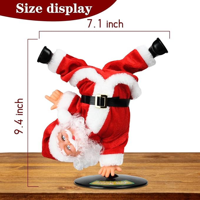Gfilay Inverted Rotating Dancing and Singing Santa Claus Plush Toy,Electric Santa Animated Christmas Decorations for Kids