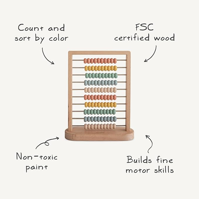 mushie Wooden Abacus | Kids 2 Years+ | Preschool Educational & Toddler Montessori Toy