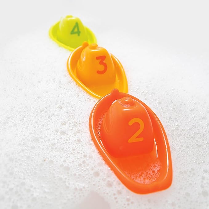 Battat – 10 Stackin' Bath Boats – Numbered & Stackable Bathtime – Floating Toys for The Bath, Pool, Beach – Educational Toys – 6+ Months