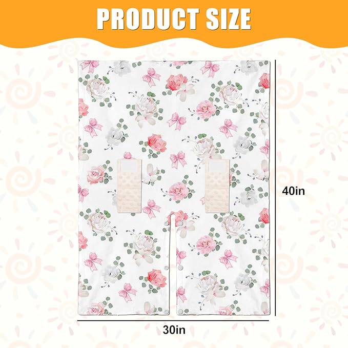 Floral Car Seat Cover Baby Girl, Soft Breathable Infant Car Seat Covers, Girl Baby Car Seat Covers, Skin-Friendly Sunscreen Nursing Stroller Cover 30" x 40"
