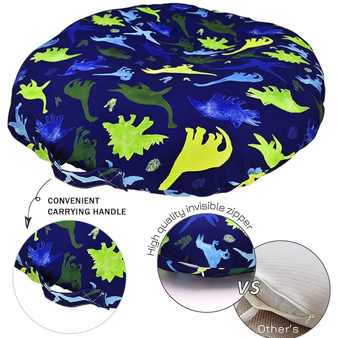 Dinosaur Lounger Cover - Blue, Breathable & Reusable Removable Slipcover for Newborn, Snugly Fit Baby Infant (Boy)