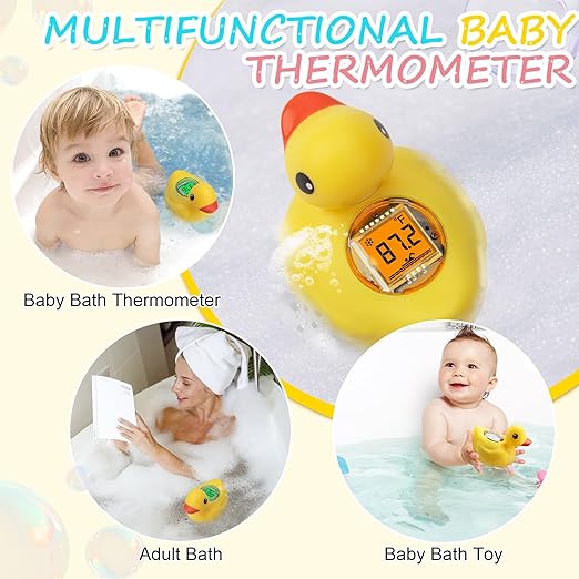 Rechargeable Baby Bath Thermometer-IP68 Waterproof-BPA-Free Bath Thermometer Baby Safety-Fast Temperature Reading& Backlit Display for Infants, Toddler by AXHHTVCGY