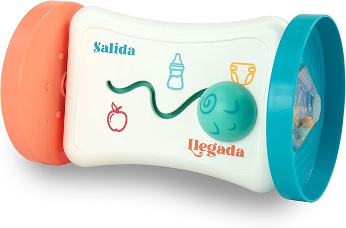 BEBÉ FUERTE By Robin Arzόn - Marathon Maze 2-in-1 Activity Mirror Baby Activity Center Sensory Toys Workout Bilingual and Toddler Gifts for Ages 3 Months Up,Orange & Blue Maze Activity Mirror,Medium