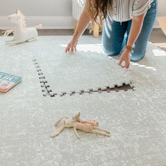 Baby Play Mats for Floor - Eden (6x10ft) - Premium EVA Foam Play Mat for Babies & Toddlers - Perfect for Tummy Time, Crawling, Playroom - Stylish & Comfortable Kids Play Mat