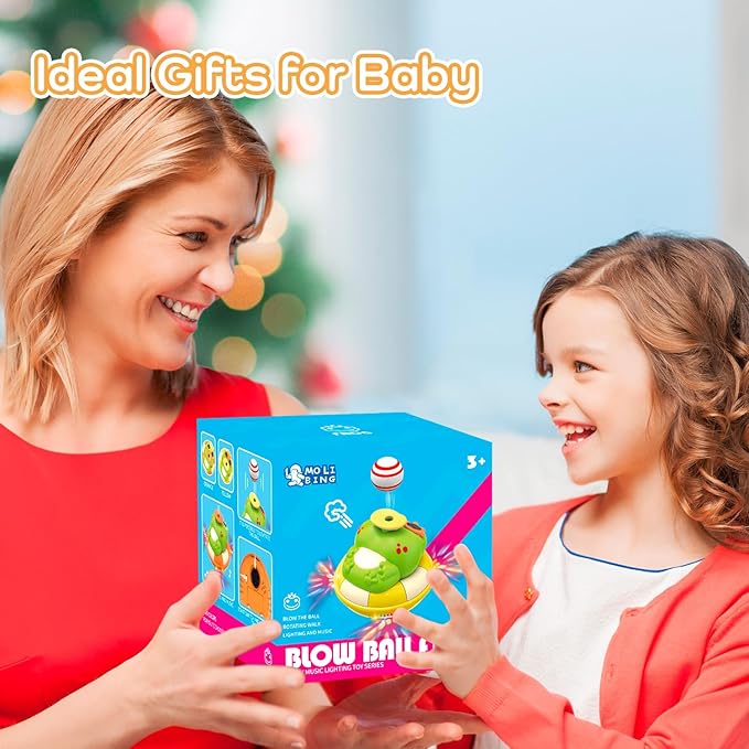 Baby Frog Musical Crawling Toy with Lights, Sounds, Blowing Ball, Infant Sensory Toys, Birthday Gifts for Kids Boy Girl 3 4 5 6 7 8 Years