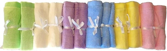 BY LORA Soft Washcloth Set, 12-Pack, 2 Washcloths for Each Color.