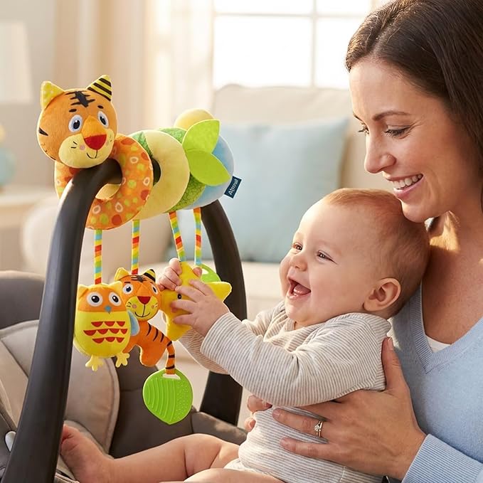 Multi-Use Baby Spiral Activity Toy – Spiral carseat Toy for Car Seat, Stroller,Play Gym, Keeps Baby Quiet, Easy Travel Solution