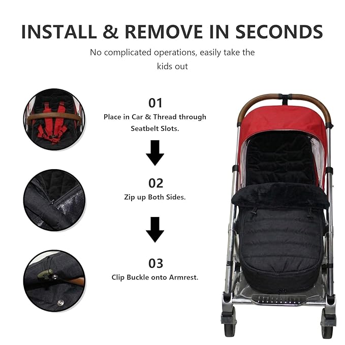 Warm & Cozy Winter Stroller Cover - Waterproof Bunting Bag for Baby with Soft Ultra-fine Fleece & Universal Fit for Strollers - Protective Footmuff Blanket for Ultimate Comfort in Wind, Rain & Snow