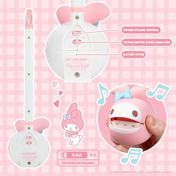 Otamatone Sanrio My Melody Electronic Portable Music Instrument / Synthesizer Toy from Japan by Maywa Denki (Officially Licensed Hello Kitty and Friends) [English Instructions]