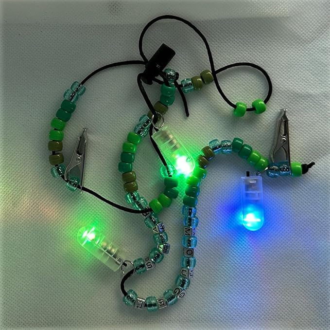 Mougee Flow Star Clip - Carry Your Flow Star Around in Style - Adjustable Length, Heavy Duty Clips, LED Light (Green Beans)