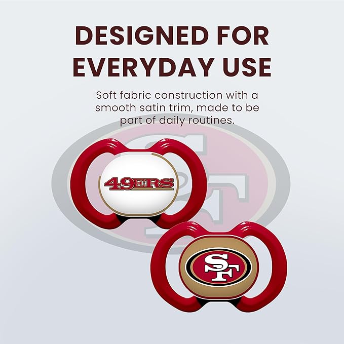 Baby Fanatic Pacifier 2-Pack - NFL San Francisco 49ers - Officially Licensed League Gear