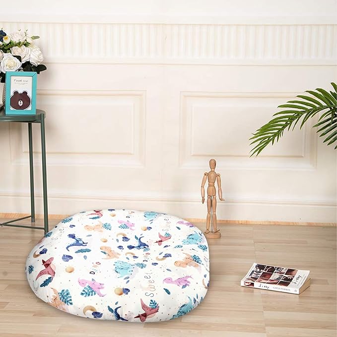 Newborn Lounger Cover, Cute Dinosaur Removable Cover Ultra Soft Comfortable Lounger Slipcover Removable Cover for Infant Lounger Pillow (Lounger not Included)