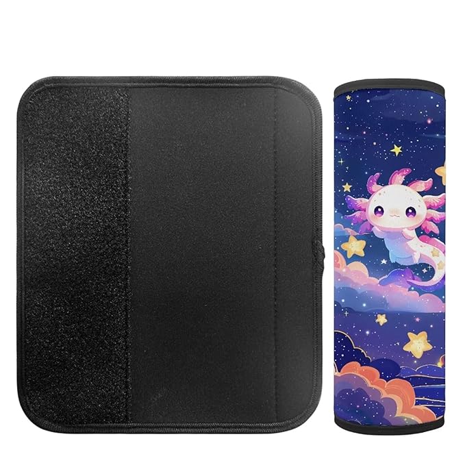 Biyejit Starry Axolotl 2 Pieces Kids Car Seat Belt Cover Safety Belt Cushion Car Seat Belt Pad Car Seat Shoulder Protector Pillow Belt Cover Pad for Baby Boys Girls Children