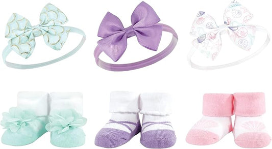 Hudson Baby Girl's Headband and Socks Giftset