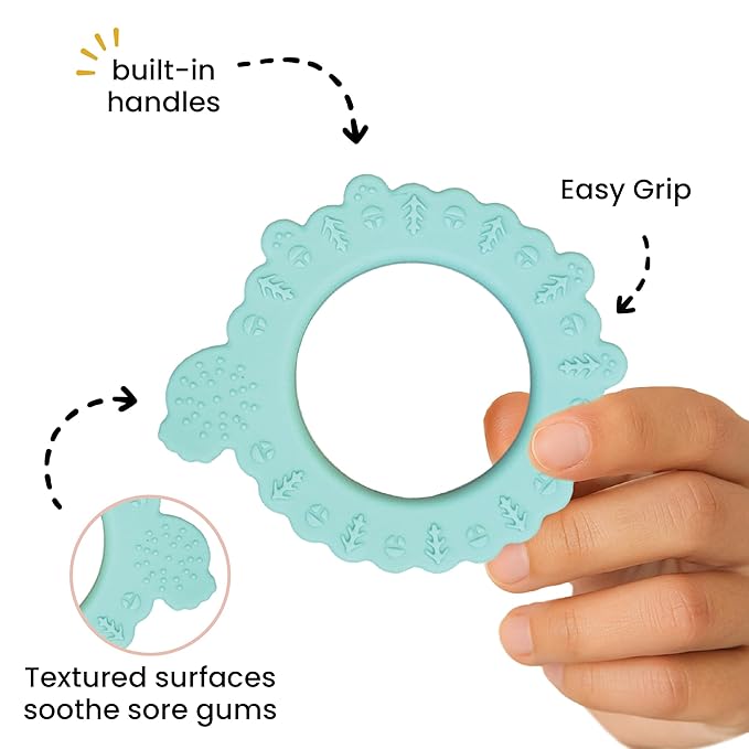 Lulyboo Baby Silicone Sheep Teether - Soft, Non-Toxic, BPA-Free, Easy-Grip, Freezer Safe, Recyclable Teething Toy for Gums Relief & Self-Soothing (0-12 Months)