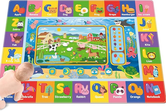 Baby Play Mat for Floor, Kids Playmat Baby Crawling Mat Educational Tummy Time Mats Soft ABC Play Mats for Toddlers Infants Kids Rug for Playroom Classroom (59 X 39.4 INCH, Style 1)