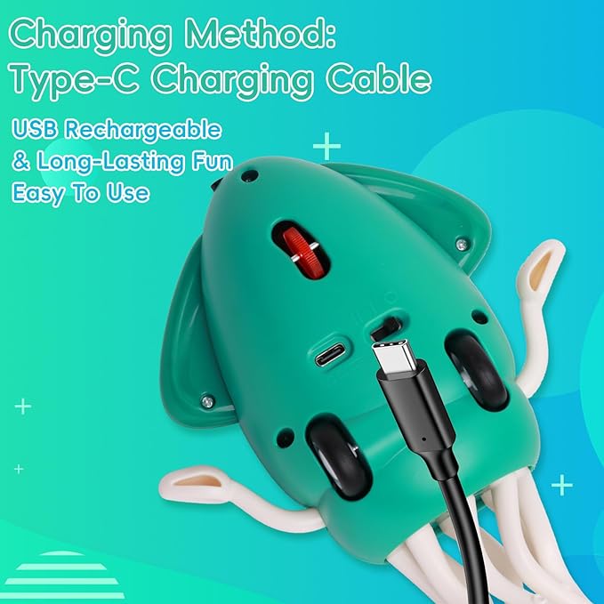 DYALE Dancing Squid Toy,Tummy Time Toy,Dancing Music Baby Toys for Ages 3 and Up for Kids,Green