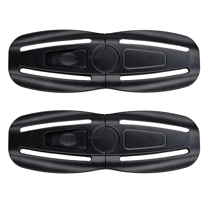 2PCS Child Seat Chest Harness Buckle Lock Stroller Chest Buckle Universal Replacement for Baby and Kids Trend,Seat Chest Harness Buckle Parts (Black)