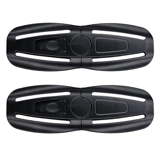 2PCS Child Seat Chest Harness Buckle Lock Stroller Chest Buckle Universal Replacement for Baby and Kids Trend,Seat Chest Harness Buckle Parts (Black)