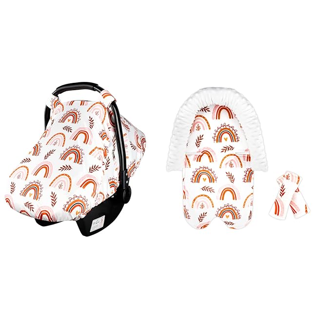 Infant Car Seat Head Support and Stroller Cover, Made of Super Soft and Stretchy Perfect for Baby Car Seat, Strollers, Swing, Bouncers