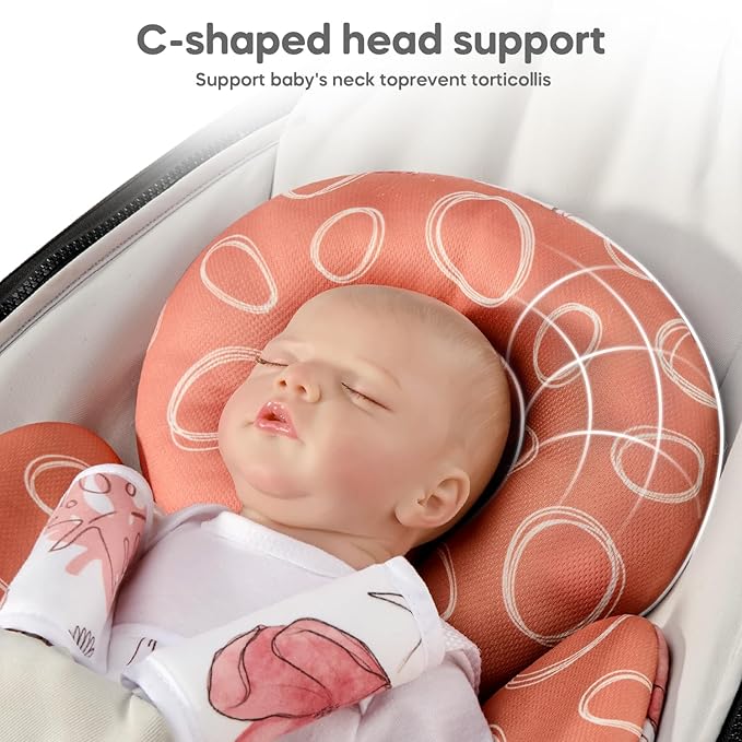 Infant Insert Compatible with 4moms Mamaroo & Graco Swing and Infant Car Seat, Stroller, Other Baby Swing, Rocker, Bouncer, Bassinet Newborn Insert Head & Body Support Cushion, Reversible Design